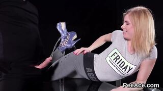 Bitch diving in piss and sucking wet dick