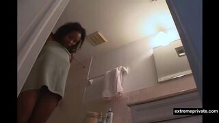 Black sister spied in the bathroom
