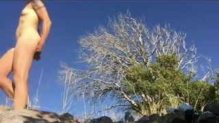 Blonde Chick Gets Horny on a Hike!