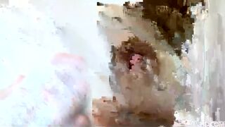 Gorgeous teen hottie Kana Mimura in the bathroom taking a soapy bubbly bath