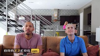 Ebony Babe Bridgette B Takes On Two Big, Juicy, Hard Cocks