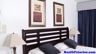 Mature blonde housewife titfucks the milkman