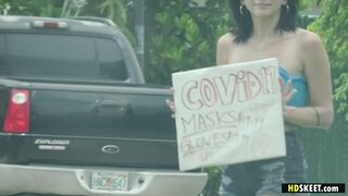 Riley Jean demanded a big cock instead of selling masks