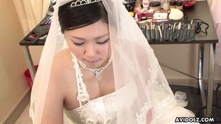 Brunette Emi Koizumi fucked on wedding dress uncensored.