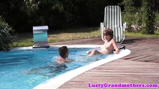 Dicksucking grandma seduces younger cock