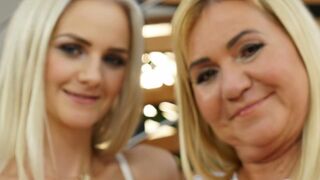 Old and young ass licking lesbian couple