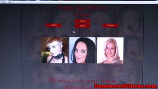 Pussyfucked slave pleasures masters cock