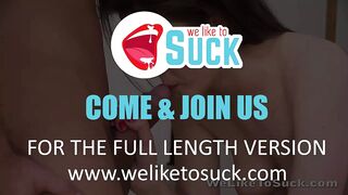 Cock Sucking - Shy brunette takes cum in mouth after fucking