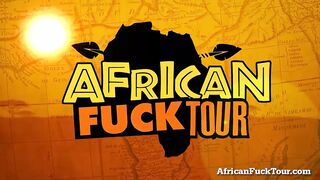 Real African Girl Sucks and Fucks a Big White Dick!