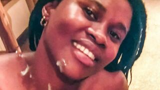South African teen ebony waitress gets heavy cumshot facial