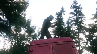 Horny babe sucks guy's tool while brunette sits on his face