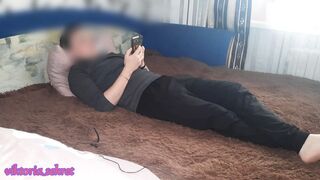 stepsister lying next to it was aroused and wanted to get an