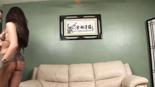 At home the busty MILF satisfies the cravings for a cock