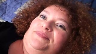 Exciting masturbation for a horny and sexy redhead BBW who is filmed in POV while she enjoys with her sex toy