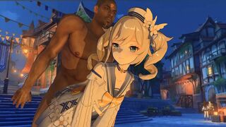 Genshin – Barbara had SEX on the street in the evening after the holiday