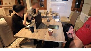 Trainee cock blown at a business meeting! -Alexandra Wett