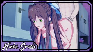 Monika fucked doggystyle. Doki Doki Literature Club
