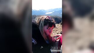 Riskiest BJ and fuck ever in public view point and cable car