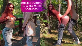 Public Sucking dick and sex with anal plug – KleoModel
