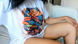 AnalEbony's big natural booty in full panty, Sexy lingerie pre-view video tease