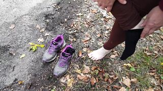 Naked Street Amateur - Titslapping in Public - Hooker