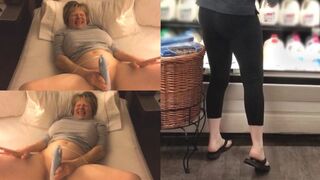 Masturbating maniac GILF goes grocery shopping