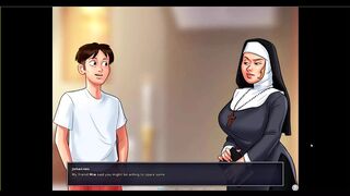 Summertime saga - Johannes fucked Aqua in the water ... Johannes played spin the bottel again with the ladies