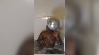 ebony Couple Balloons and bubbles play