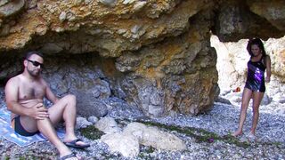 4K – horny hole Latina beach fucking – brunette MILF