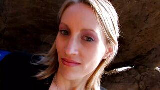 Blonde in overknees takes big dick in the ass on the beach