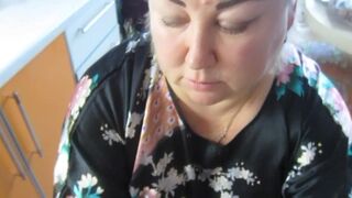 deep throat and a mouthful of cum after a savory blowjob