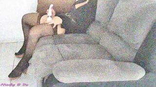 I play with a vibrator dildo