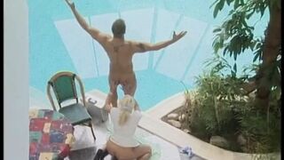 A wild blonde nurse rides a massive cock