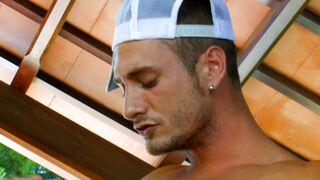 Friends watch horny blond deepthroat and fuck outdoors