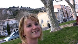 Cute French teen is doing an anal casting in her hometown