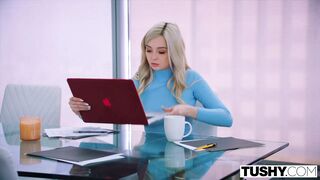 TUSHY She finally has a reason to be gaped at work