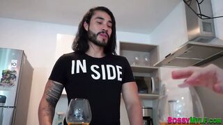 Cougar in threesome gets big boobs spermed