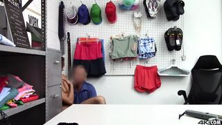 Shoplifter Aila Donovan must fuck Marcus in the office