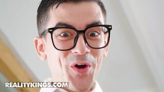 Nerdy Hot Girls With Glasses Playing Together & Getting Fucked In The Ass - REALITY KINGS