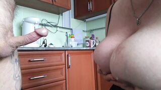 I love mother-in-law fucking in her mouth and cumming on her big tits