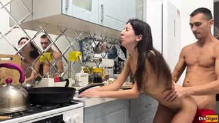 I Couldn't Resist Fucking My Neighbor in the Kitchen While She Was Preparing Dinner