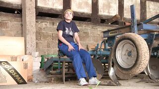 Young Country Girl Fucks with The Old Farmer in The Barn