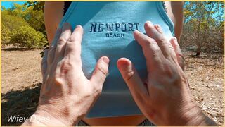 Wifey lets you touch her big tits and enjoy them