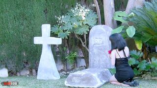 Ugly Bitch Widow Fucked on Husband's Grave