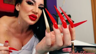 Sharp Stiletto Nails Tapping on Mirror JOI
