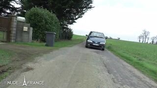 The real chubby redhead french maid gets plugged before providing a handjob happy ending to GrandPa