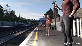 Train ride with horny blonde