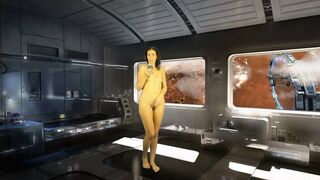 Bathroom Piss Punishment. Naked reading. High tech room.