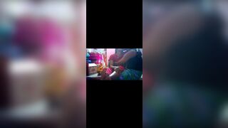 Indian village house wife romantic kissing ass