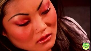 A Hot Blonde and a Cute Asian Play with a Dildo in Lesbian Action